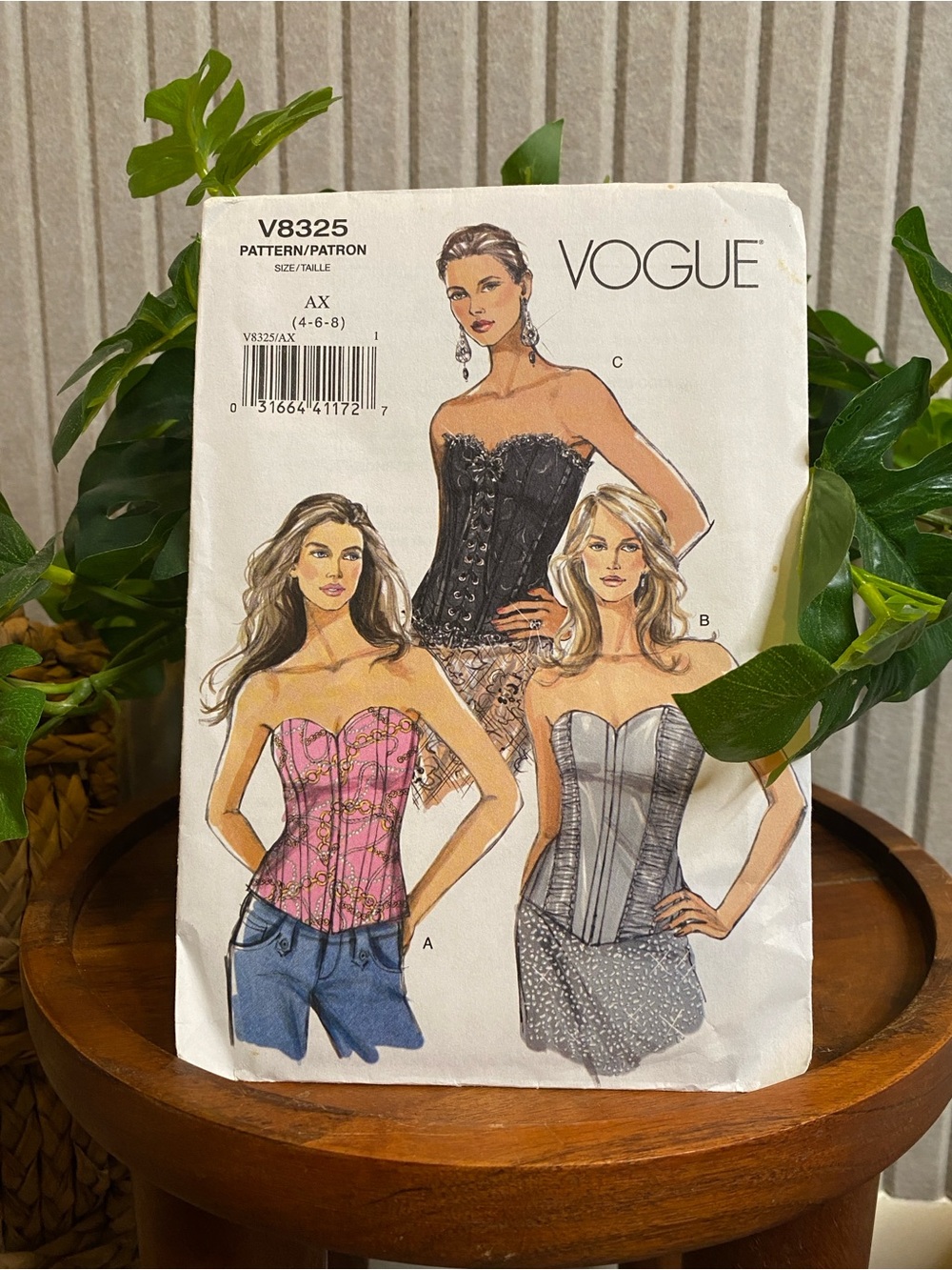 Vogue V8325 Womens 4 To 8 Corset Tops Uncut Sewing Patterns New Uncut Y2K